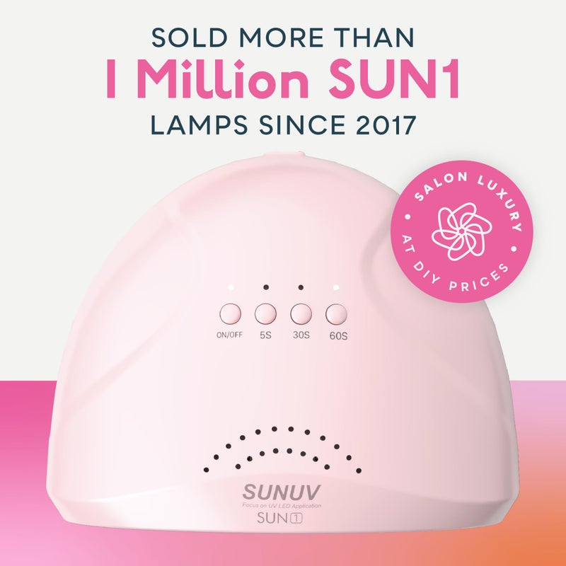 SUNUV ضوء UV لأظافر الجل، مجفف UV لطلاء الجل مع 3 إعدادات مؤقتة، أداة مصباح أظافر LED احترافية مع مستشعر تلقائي SUNone وردي - Image 2