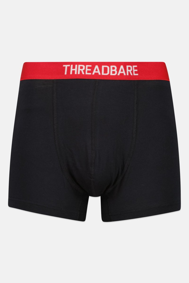Threadbare Men 3 Pcs Brand Logo Boxer Briefs, Black - Image 5