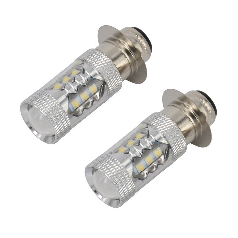 USTPO 2Pcs 80W Super White LED Bulbs P15D H6M for ATVS YFM350 400 450 660 700 Raptor Blaster 200 350 YFZ 450 TRX 400EX LTZ400 - Image 2
