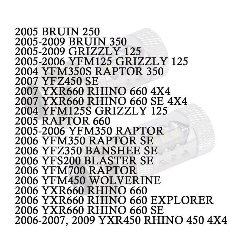 USTPO 2Pcs 80W Super White LED Bulbs P15D H6M for ATVS YFM350 400 450 660 700 Raptor Blaster 200 350 YFZ 450 TRX 400EX LTZ400 - Image 5