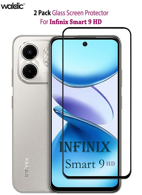 Infinix Smart 9 HD Screen Protector | Tempered Glass Compatible with Infinix Smart 9 HD | Screen Protector Full HD Quality Tempered Glass Anti-Scratch Edge to Edge Coverage with Easy Installation Kit - Black