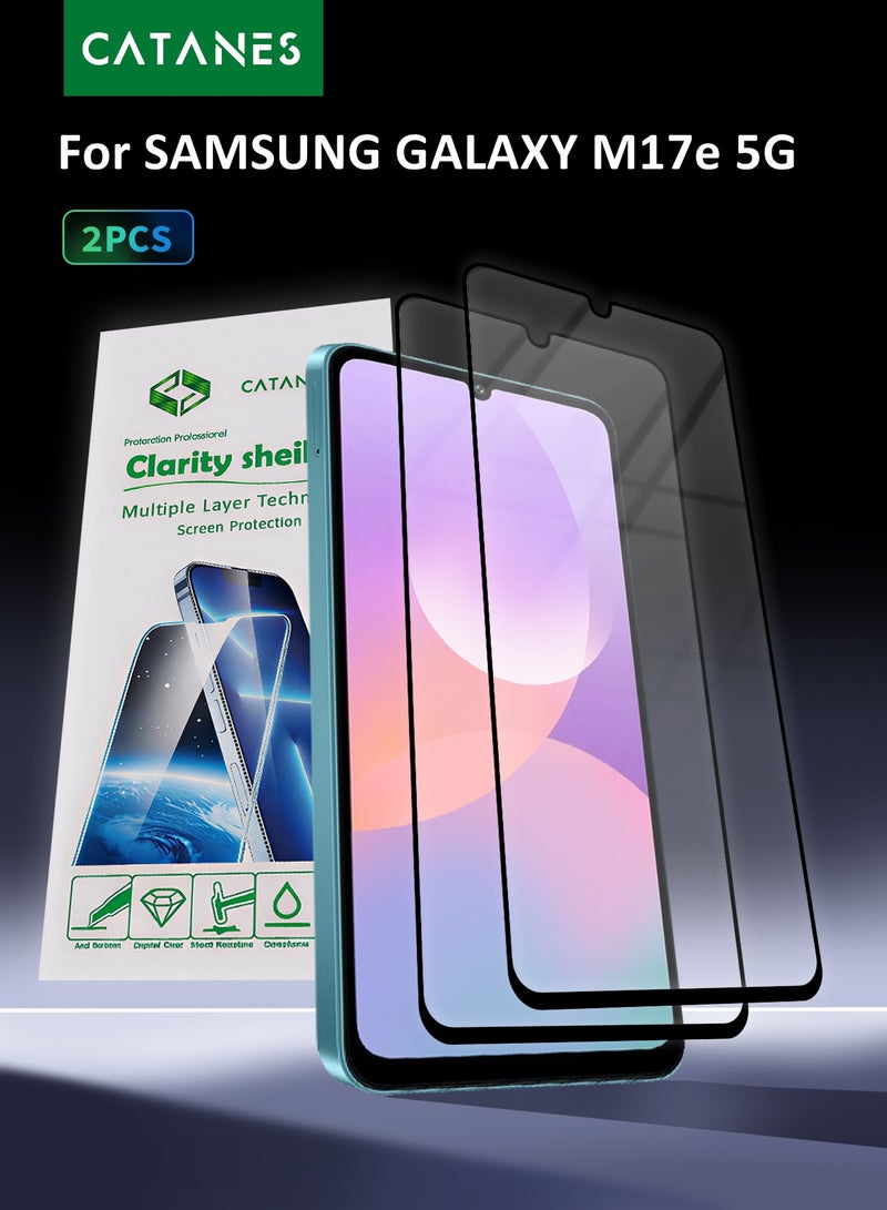 CATANES 2 Pack Screen Protector for Samsung Galaxy M17e 5G (2026), Tempered Glass, Anti-Scratch, Full Coverage, Anti-Fingerprint & Shatter-Proof Screen Guard - Image 1