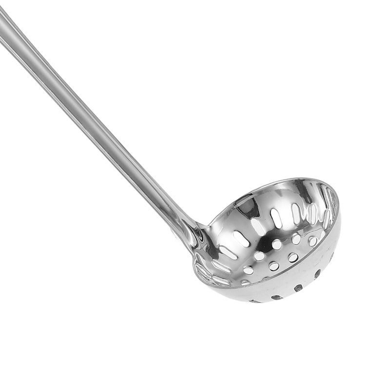 Slotted Ladle: Slotted Stainless Steel Ladle With Hook Handle - Deep Kitchen Utensil Skimmer Spoon For Hot Pot Buffet Catering Events Serving - Image 2