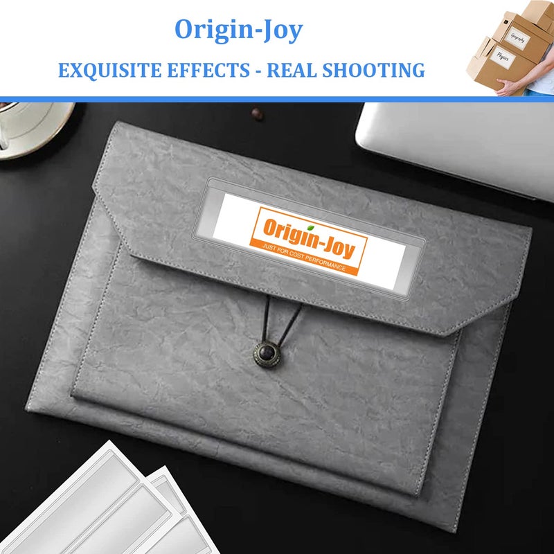 Origin-Joy 25 PCS Self-Adhesive Index Label Pockets, Clear Plastic Peel & Stick Card Holders with Top Open for Loading (3 x 2 inch) - Image 5