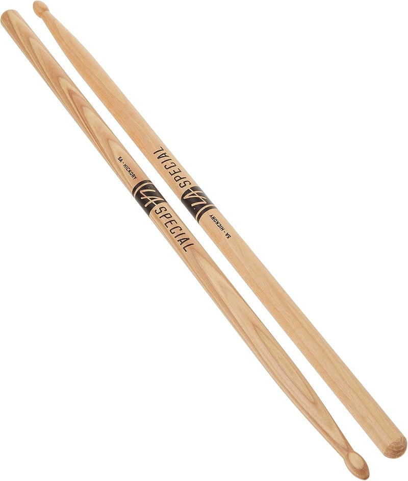 promark LA Specials Drum Sticks - 5A Drumsticks - Drum Sticks Set for Acoustic Drums or Electronic Drums - Oval Wood Tip - Hickory Drum Sticks - Consistent Weight and Pitch - 3 Pairs - Image 4