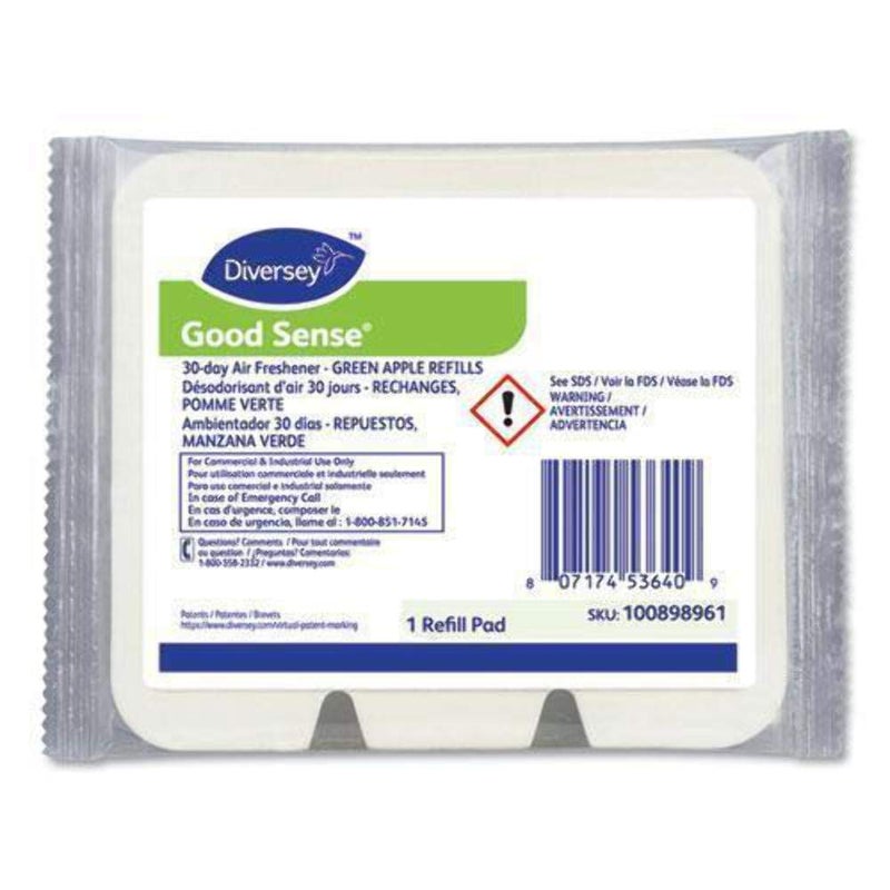 Diversey 100898961 Good Sense 30 Day Air Freshener Continuous Odor Control Air Freshener Odor Neutralizing Green Apple Scent 1 Refill Pad - Image 2