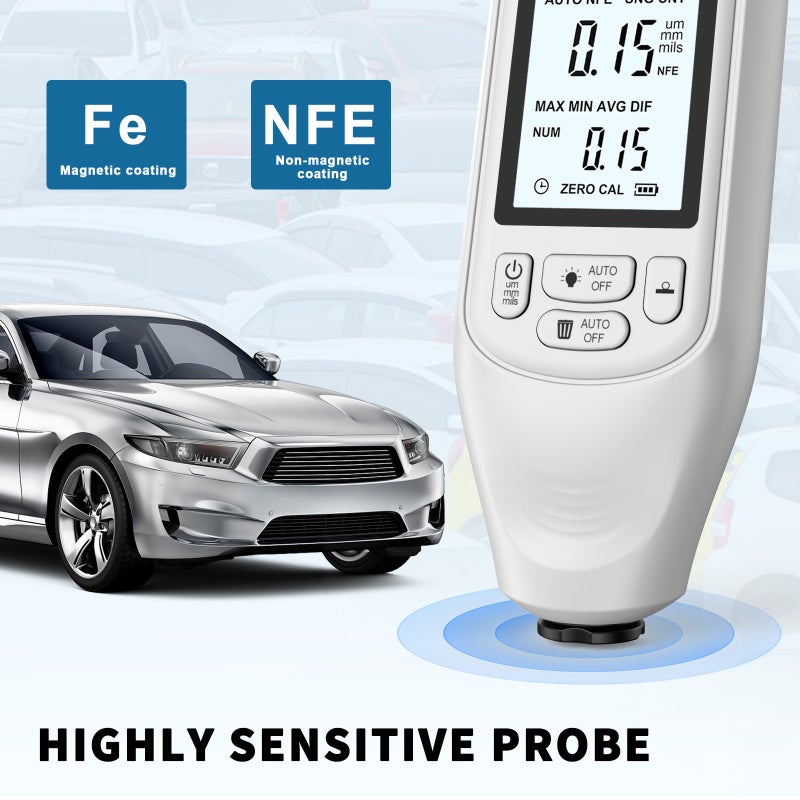Paint Thickness Gauge: 0-2000Um Range, High-Precision 1Um Measurement - Smart Testing Capabilities, Durable Build Paint Meter for Automotive Professionals, DIY Enthusiasts, Industrial Workshops - Image 2