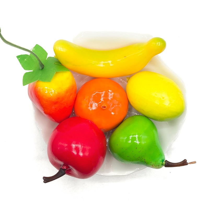 Mini Artificial Fruits Pack Tiny Fake Fruit for Party Decoration Vase Fillers Photography Props 6 Kinds 6Pcs