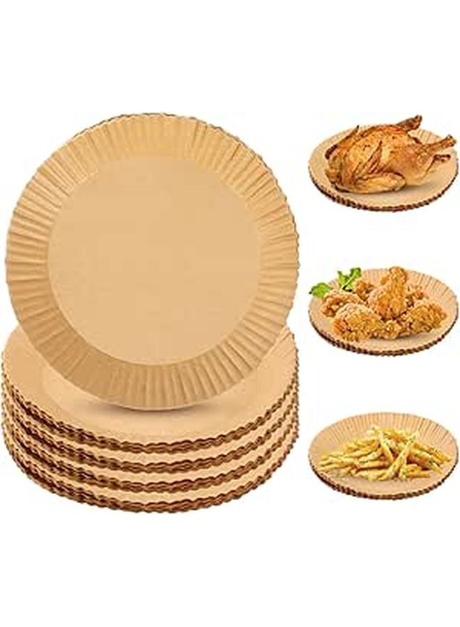 Unbleached Non Stick Air Fryer Paper Liners 20cm 100 Pads Disposable Parchment Baking Sheets - Image 1