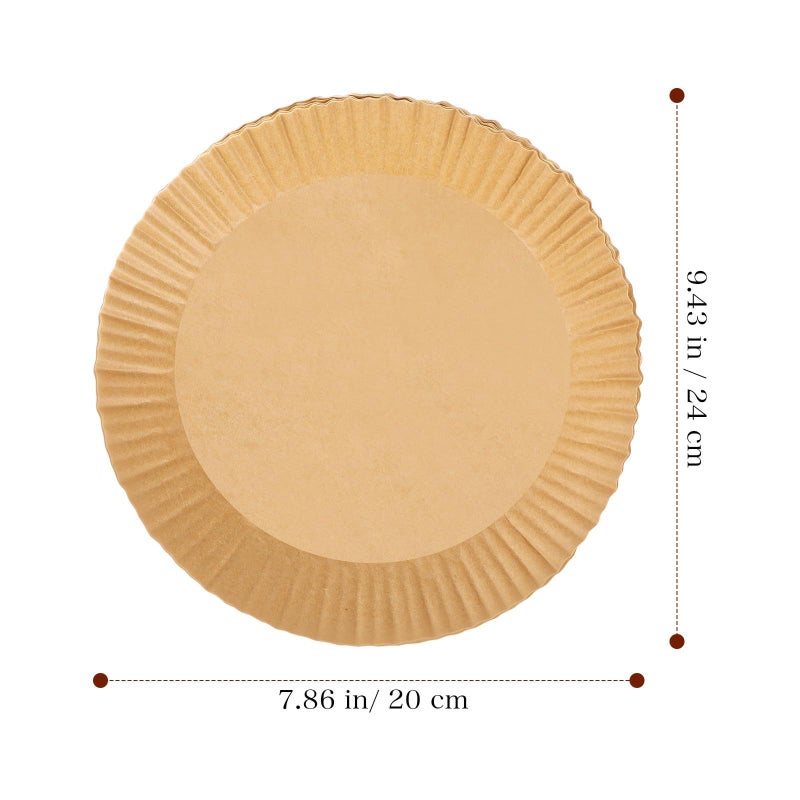 Unbleached Non Stick Air Fryer Paper Liners 20cm 100 Pads Disposable Parchment Baking Sheets - Image 3