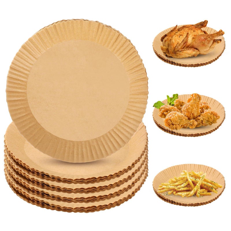 Unbleached Non Stick Air Fryer Paper Liners 20cm 100 Pads Disposable Parchment Baking Sheets - Image 2
