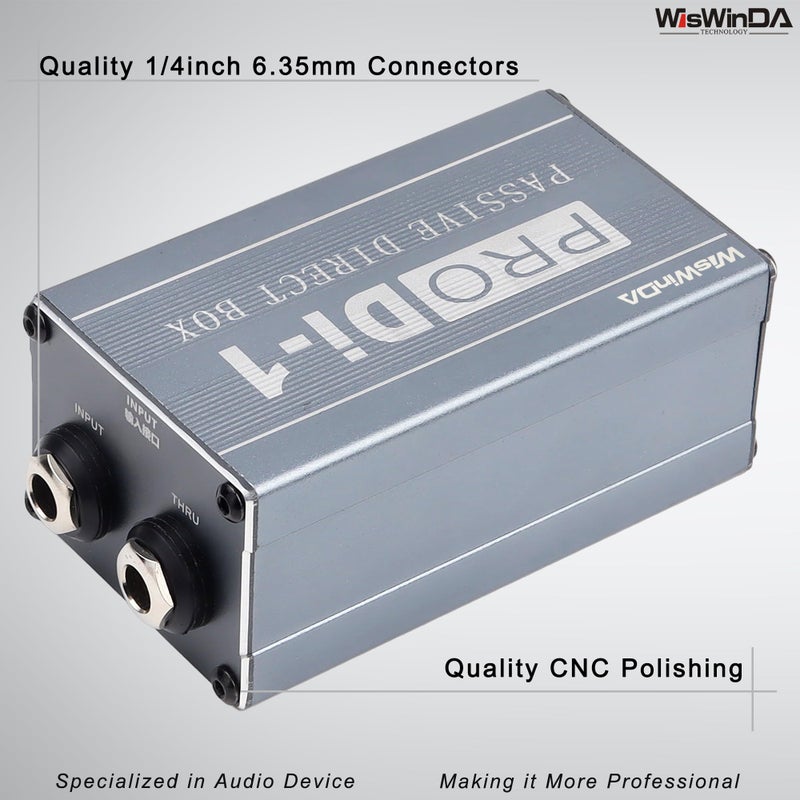 WisWinDa Passive Stereo Direct Box Single Channel Pro XLR Input 1/4â€ Output Low Distortion Free Phase Distortion for Musical Instruments (Single Channel Pro Passive Direct Box) - Image 3