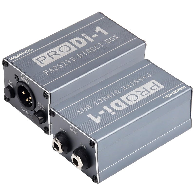 WisWinDa Passive Stereo Direct Box Single Channel Pro XLR Input 1/4â€ Output Low Distortion Free Phase Distortion for Musical Instruments (Single Channel Pro Passive Direct Box) - Image 1