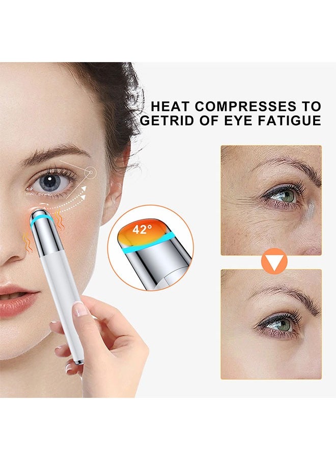 JS - Eye and Facial Massage Tools, Vibration Heating Massage Pen, Anti-aging Eye Massager, Lifting Firming Skin Care Tool for Eyes and Neck Wrinkles, Heated Eye Massager - Image 1