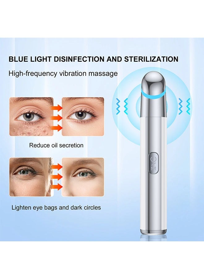 JS - Eye and Facial Massage Tools, Vibration Heating Massage Pen, Anti-aging Eye Massager, Lifting Firming Skin Care Tool for Eyes and Neck Wrinkles, Heated Eye Massager - Image 1