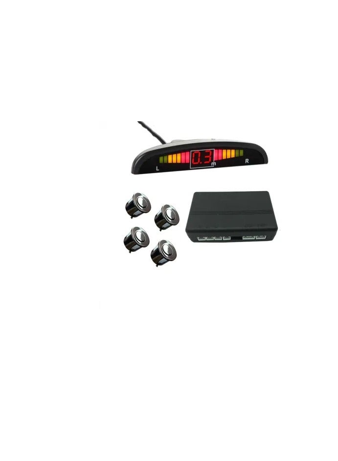 Assistant Parking Sensor System kit Rear Parking Sensor Kit Black LED Display Parking Assistants Double CPU Security Reversing Parking Radar Sensor Car Vehicle with 4 Sensors Alarm Buzzer Reminder Safe Driving - Image 3