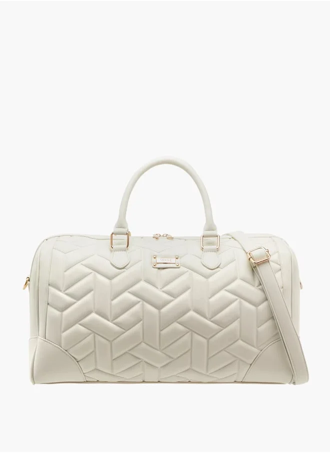 وايف Women's Quilted Duffle Bag with Double Handles and Zip Closure One Size