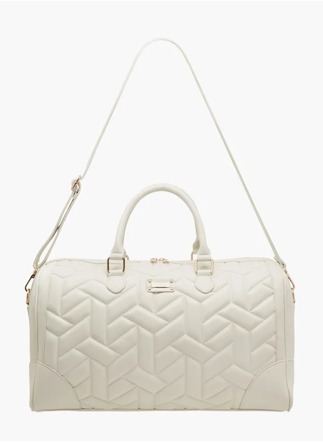 وايف Women's Quilted Duffle Bag with Double Handles and Zip Closure One Size