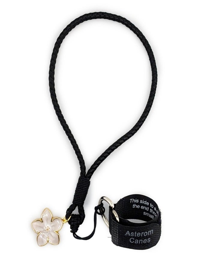 Asterom Cane Strap for Women, Walking Cane Accessories - Fashionable Cane Wrist Strap Black - Image 1