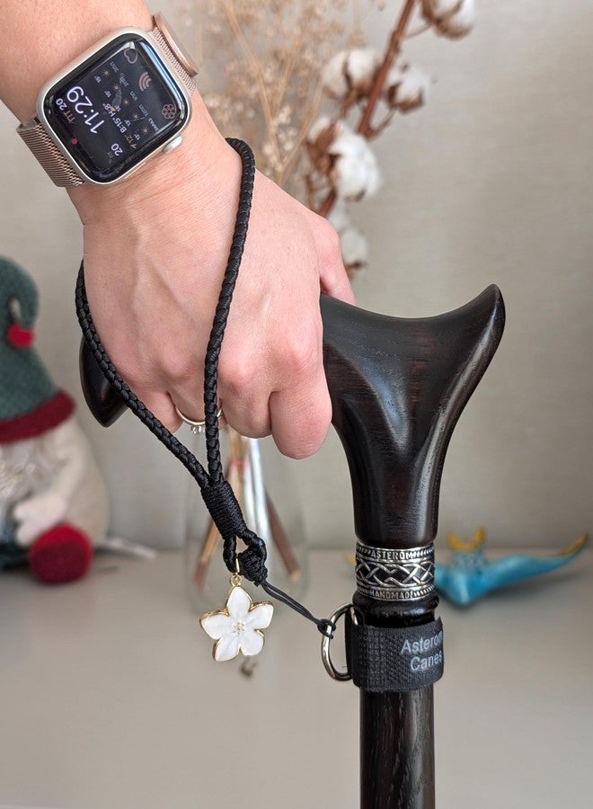 Asterom Cane Strap for Women, Walking Cane Accessories - Fashionable Cane Wrist Strap Black - Image 2