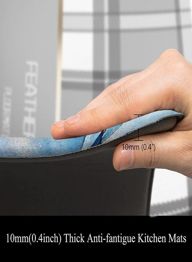 Mrcrypos Set of 2 Blue and Gold Marble Kitchen Mats PVC Leather Waterproof Non Slip Cushioned Standing Mats Anti Fatigue Kitchen Comfort Mats for Floor,Sink,Laundry,Office 17"x29"+17"x47" - Image 5