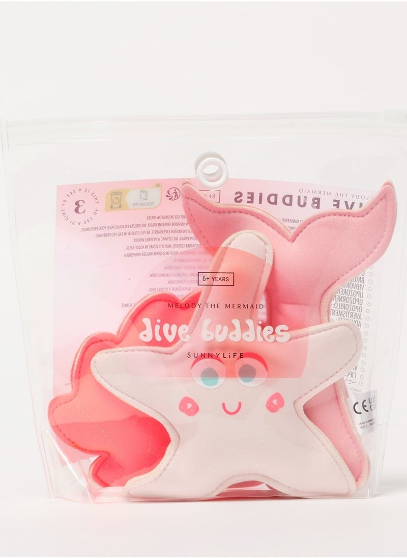 SUNNY LIFE Melody the Mermaid Dive Buddies Neon Strawberry Set of 3 - Image 4