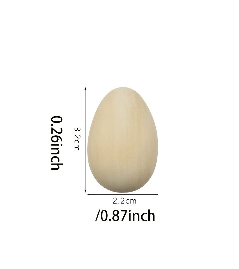 20 بيض عيد الفصح الخشبي الصغير للحرف اليدوية DIY W126 خرز زينة - Image 4