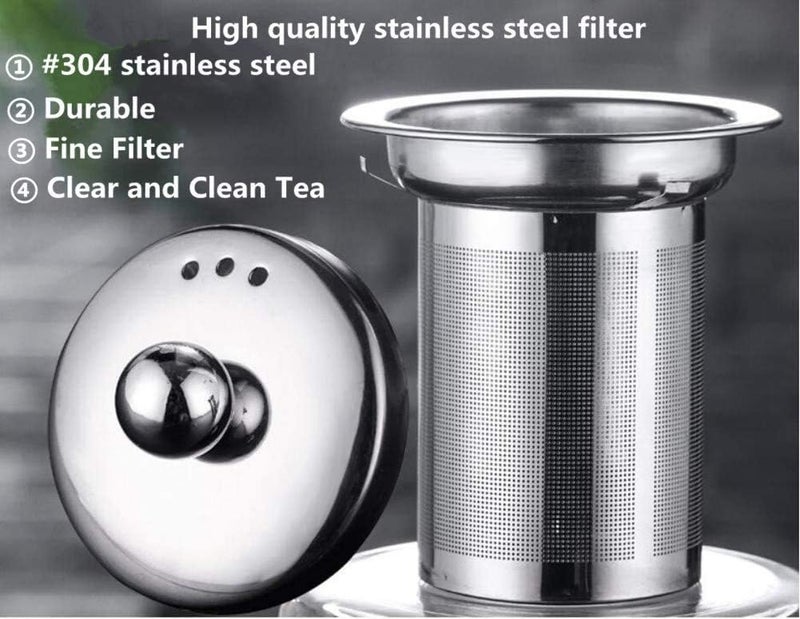 Smaruti Glass Kettle with 4 Cups Elegant Set for Tea or Coffee Perfect for Serving Hot Beverages Durable Glass Kettle with Matching Cups Ideal for Home750 ML Tea Pot with Cups - Image 2