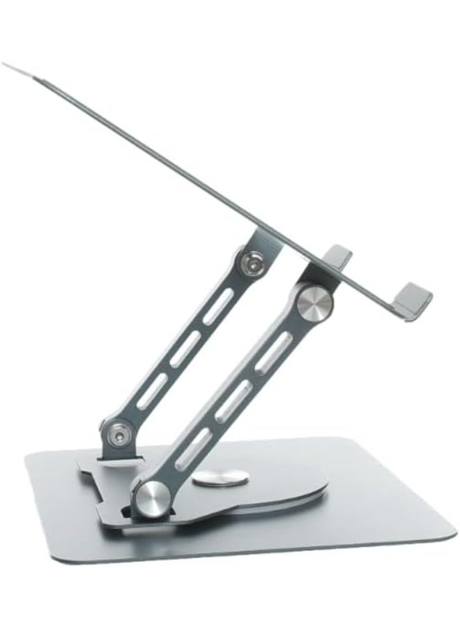 Foldable metal laptop stand with effective heat dissipation, adjustable height, and 360-degree rotation. Compatible with many laptops. Silver color. Model v3 - Dark Gray. - Image 3