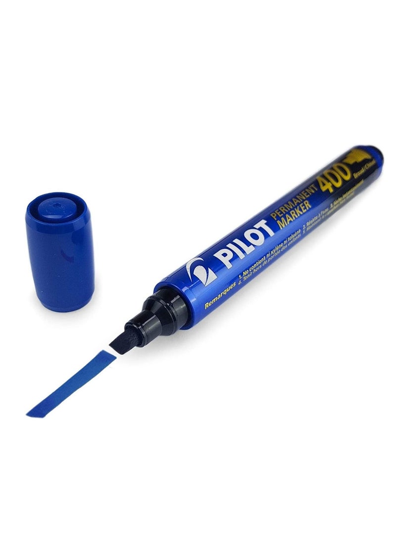 PILOT مجموعة من 3 أقلام تحديد دائمة بطرف مشطوف وحبر أزرق - Image 2