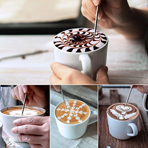 Adorever Milk Frothing Pitcher, 8.5oz / 250ml Steaming Pitcher Stainless Steel Espresso Machine Accessories for Coffee Bar, Cappuccino Barista Tools Milk Jug Steamer Frother Cup with Latte Art Pen - Image 4
