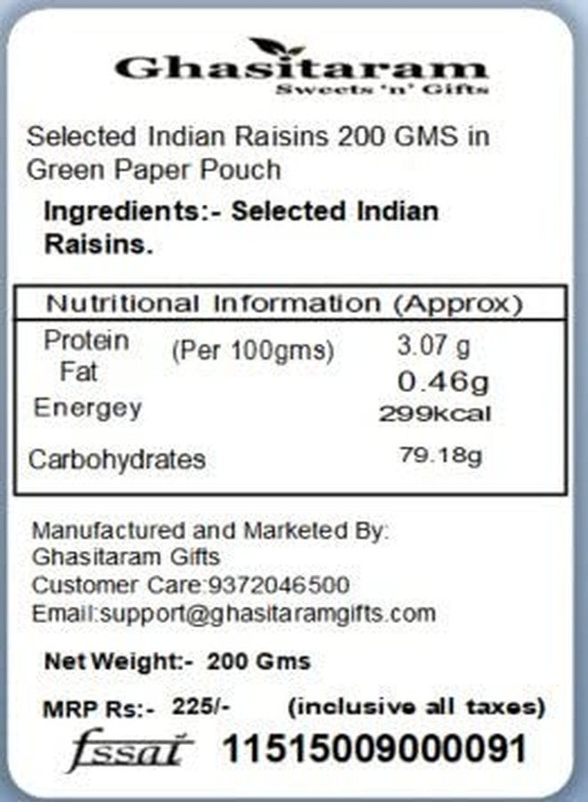 Jaiccha Ghasitaram Rakhi Gifts for Brothers Rakhi Dryfruits - Selected Indian Raisins 200 GMS in Green Paper Pouch with Rudraksh Rakhi - Image 2