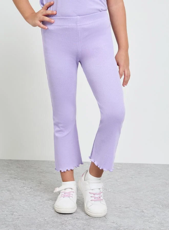 ستايلي Girls Ribbed Flared Leggings
