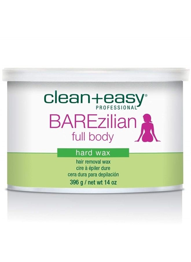 Clean + Easy - شمع BAREzilian الصلب، شمع إزالة الشعر بدون شرائح للجسم بالكامل، إزالة الشعر بالشمع البرازيلي، رائع للبشرة الحساسة - مثالي للنساء والرجال، 14 أونصة - Image 1