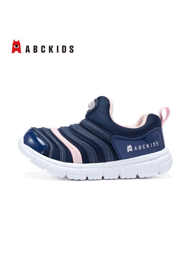 Abc Kids Toddler Slip-on Caterpillar Shoes Boys And Girls First Walking Shoes Comfortable Easy-wear Running Shoes Navy Blue/pink Size 26 - Image 4