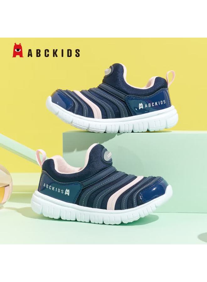 Abc Kids Toddler Slip-on Caterpillar Shoes Boys And Girls First Walking Shoes Comfortable Easy-wear Running Shoes Navy Blue/pink Size 26 - Image 1