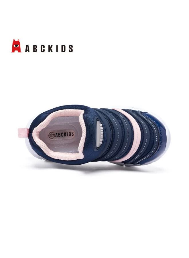 Abc Kids Toddler Slip-on Caterpillar Shoes Boys And Girls First Walking Shoes Comfortable Easy-wear Running Shoes Navy Blue/pink Size 26 - Image 5
