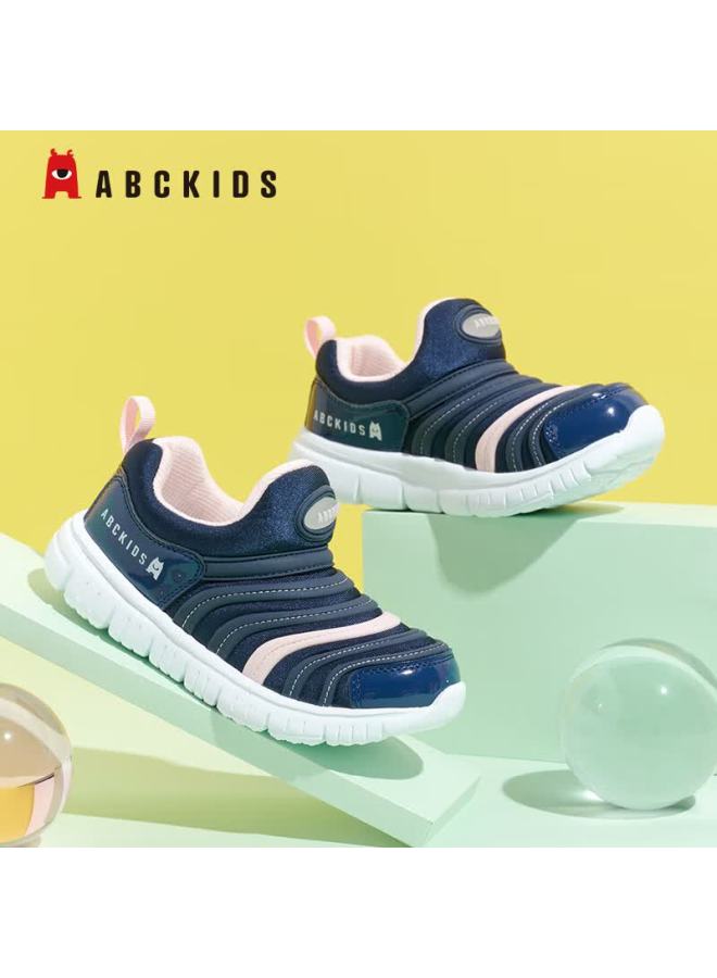 Abc Kids Toddler Slip-on Caterpillar Shoes Boys And Girls First Walking Shoes Comfortable Easy-wear Running Shoes Navy Blue/pink Size 26 - Image 2