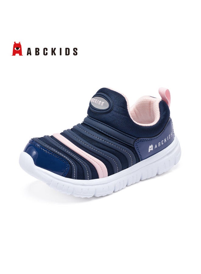 Abc Kids Toddler Slip-on Caterpillar Shoes Boys And Girls First Walking Shoes Comfortable Easy-wear Running Shoes Navy Blue/pink Size 26 - Image 3