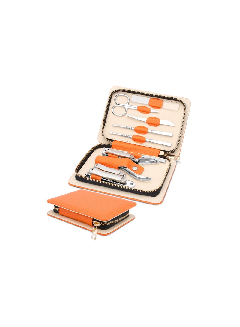 SYOSI Professional Manicure Set for Adult,10-in-1 High-Grade Nail Cutter Ingrown Toenail Clippers Pedicure with Leather Travel Case.Heavy-Duty Stainless Steel Nail Care Grooming Kit. - Image 1