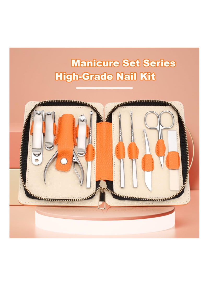 SYOSI Professional Manicure Set for Adult,10-in-1 High-Grade Nail Cutter Ingrown Toenail Clippers Pedicure with Leather Travel Case.Heavy-Duty Stainless Steel Nail Care Grooming Kit. - Image 2