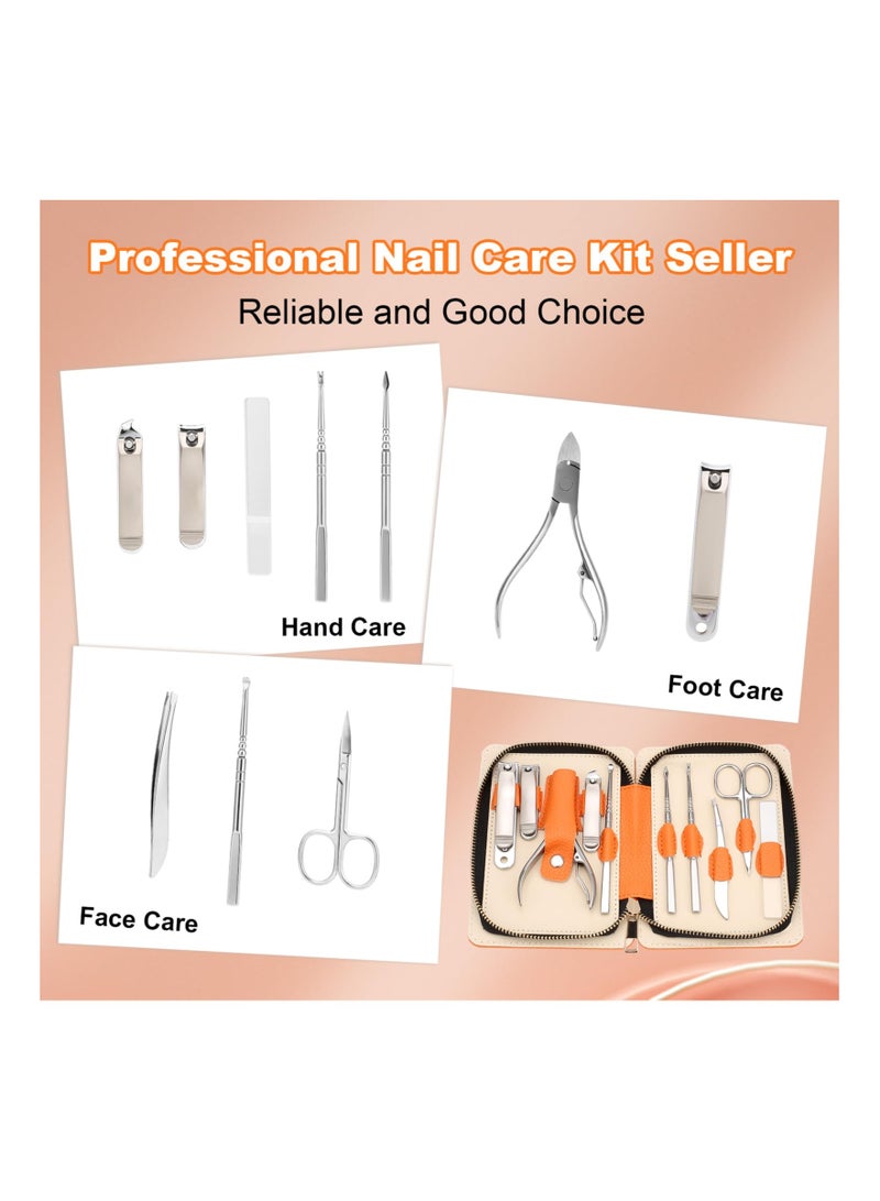 SYOSI Professional Manicure Set for Adult,10-in-1 High-Grade Nail Cutter Ingrown Toenail Clippers Pedicure with Leather Travel Case.Heavy-Duty Stainless Steel Nail Care Grooming Kit. - Image 5