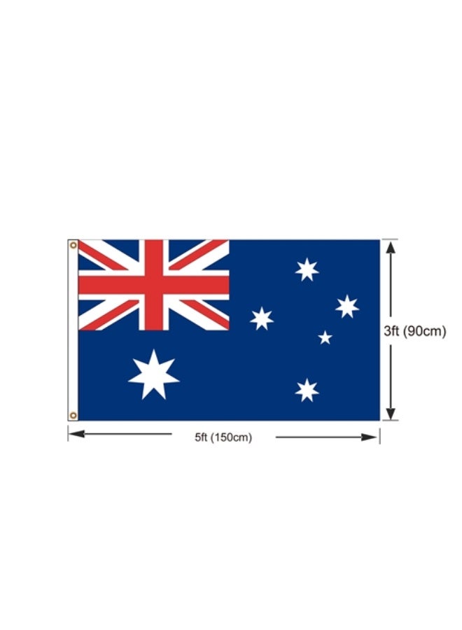 Australia Flags 90x150cm Double Stitches with Headband, Vibrant Fade-Resistant Colors & Firm Sewing, Durable Outdoor Decor for Home Garden Events,the World Cup - Image 2