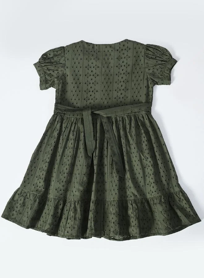 BELLA MODA Eyelet Button-Down Dress