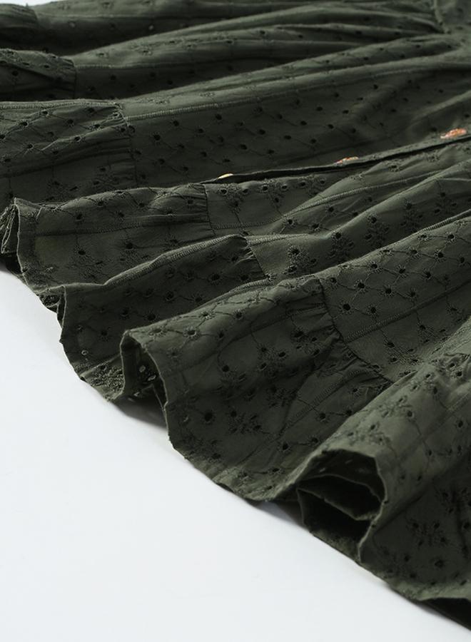 بيلا مودا فستان بأزرار وفتحات عيون - Image 5