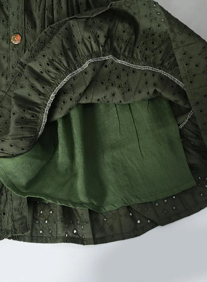 BELLA MODA Eyelet Button-Down Dress
