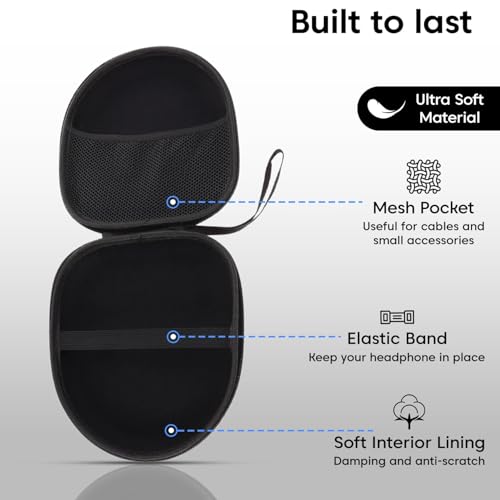 VERTUS® Headphone Protective Storage Case Cover for GOBOULT Newly Launched Anchor Bluetooth Wireless Over Ear Headphones (Hard Shell|EVA|Black) - Image 5