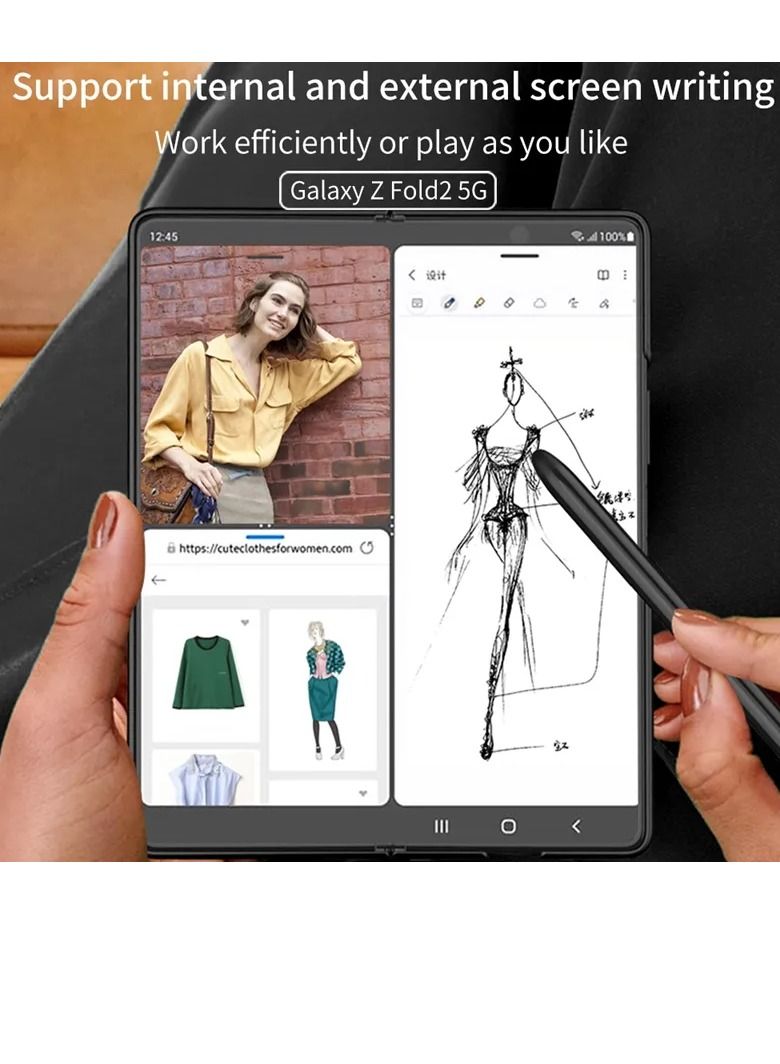 Galaxy Z Fold 4 S Pen Fold Edition,S Pen Samsung Z Fold 4,4096 Pressure Levels,Stylus Pen Replacement for Samsung Galaxy Z Fold 4 5G + Tips/Nibs(Black) - Image 3