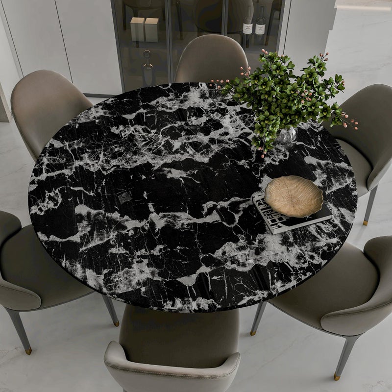 HOLOMEY 24â€x354â€ Black Marble Contact Paper Granite Peel and Stick Wallpaper Kitchen Countertop Self-Adhesive Waterproof Vinyl Wrap for Cabinets Table Desk Counter Bathroom and Furniture - Image 3