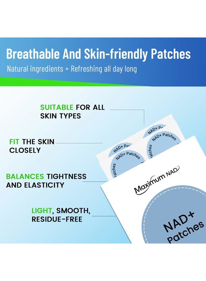 Maximum NAD NAD+ Patches for Women & Men with Nicotinamide and Resveratrol-30 Patches, Premium 8-Hour Extended-Release Formula, Vegan - Image 2